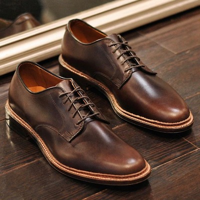 Men's chocolate lace up plan toe handmade fashion office shoes