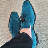 Handmade Blue Attractive Color Taseels Loafers Design Mens Shoes - Thumbnail 1