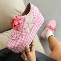 Pink Plaid Platform Shoes - Thumbnail 2