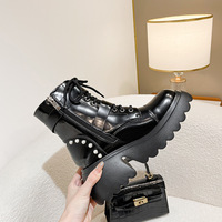 Heart Buckle Black Boots - Thumbnail 5