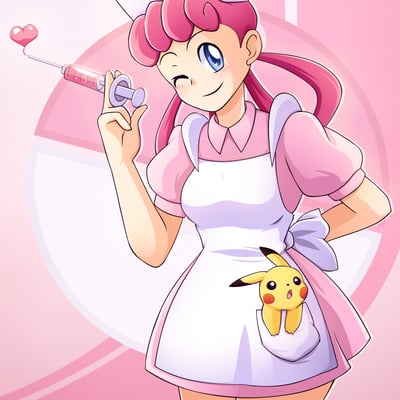 Autographed holographic nurse joy print