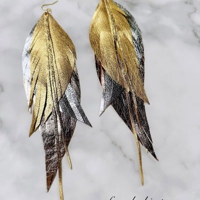 9”  tri-color “angel” earrings - 