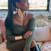 9”  tri-color “ANGEL” earrings -  - Thumbnail 1