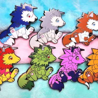 Rancher pups enamel pins