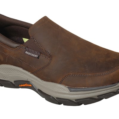 Mens skechers respected calum slip on brown