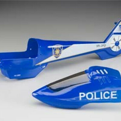 Heli-max hmxe7432 axe ez complete police body set w/ decals also fits blade cx, cx2