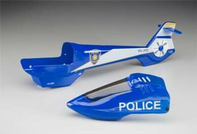 Heli-Max HMXE7432 AXE EZ Complete Police Body Set w/ Decals Also Fits Blade CX, CX2  