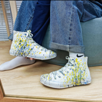 Exaggerated floral hand-painted shoes - Thumbnail 4