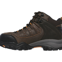 Mens Skechers Work Steel Toe Waterproof EH Delleker Lakehead Brown/Orange - Thumbnail 1