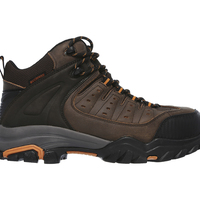 Mens Skechers Work Steel Toe Waterproof EH Delleker Lakehead Brown/Orange - Thumbnail 3