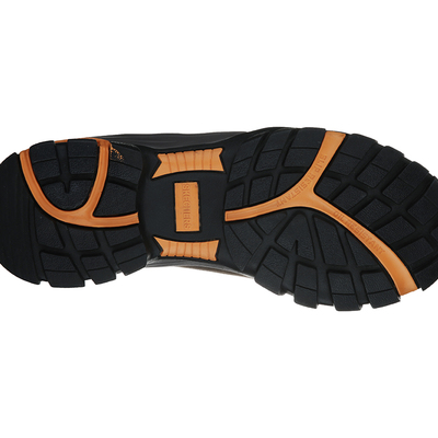 Mens skechers work steel toe waterproof eh delleker lakehead brown/orange