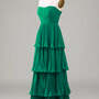Strapless Emerald Green Layered Maxi Dress-3
