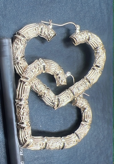 Heart Bamboo Earrings 