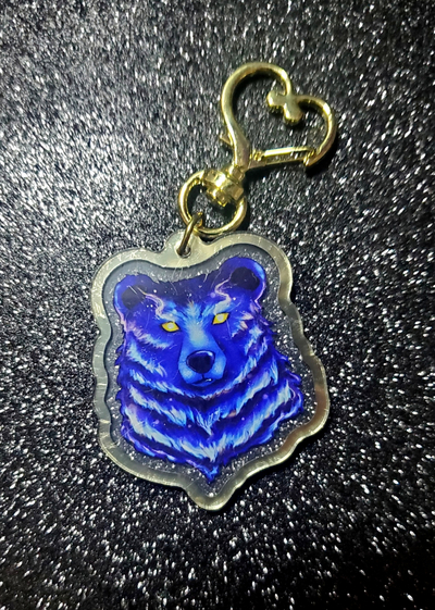 Bear Spirit Keychain | Gold Edges | Double-Sided