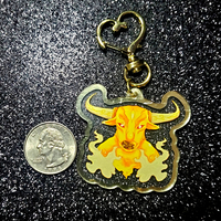 Ox Spirit Keychain | Gold Edges | Double-Sided - Thumbnail 1