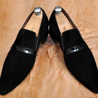 Moccasin loafer slip ons magnificiant black tone premium leather vintage shoes