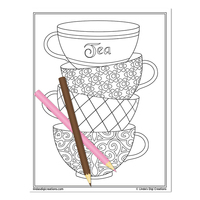 Coffee & Tea_Printable Coloring Pages - Thumbnail 7