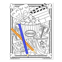 Movie Night_Printable Coloring Pages - Thumbnail 2