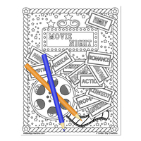 Movie Night_Printable Coloring Pages - Thumbnail 3