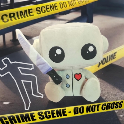 Stabby robot plush magnetic removeable knife 
