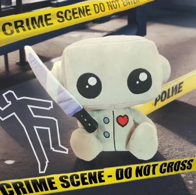 Stabby Robot Plush Magnetic Removeable Knife 