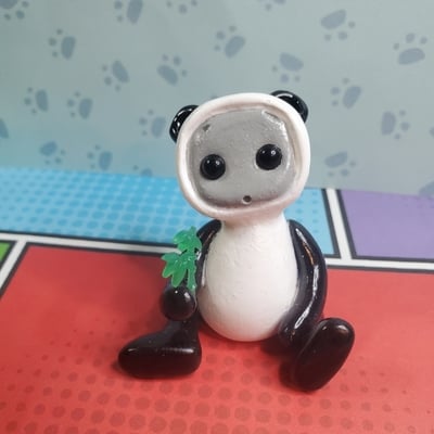 Panda pal robot resin figure
