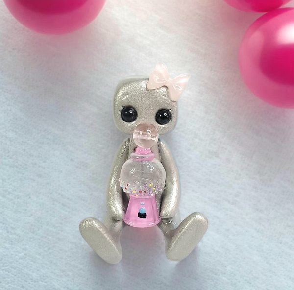Bubble Gum Machine Robot Resin Art Toy Figure Kawaii Desk Friend Gift