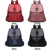Fashion Braided Tassels Satchel Bags School Rucksack Purse For Mom PU Leather Women's Backpack - Thumbnail 5