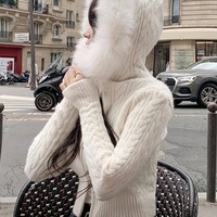 Furry Hoode Cropped Jacket - Thumbnail 1