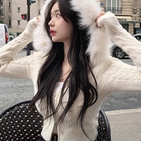 Furry Hoode Cropped Jacket - Thumbnail 2