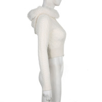 Furry Hoode Cropped Jacket - Thumbnail 6