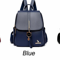 Leisure Cat Kitten Pendant Decor Kangaroo Satchel Bags Purse Soft Leather Women's Backpack - Thumbnail 3