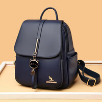 Leisure Cat Kitten Pendant Decor Kangaroo Satchel Bags Purse Soft Leather Women's Backpack - Thumbnail 6