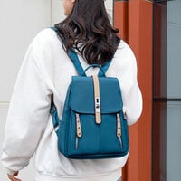 Fashion Vertical Zipper Anti-theft Lock Rivet Waterproof Oxford Bag For Women School Backpack - Thumbnail 1