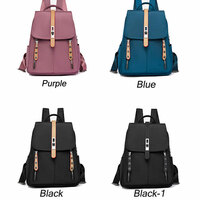Fashion Vertical Zipper Anti-theft Lock Rivet Waterproof Oxford Bag For Women School Backpack - Thumbnail 4