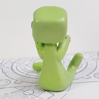 Zombie Robot (Green) Resin Art Toy Figure Kawaii Desk Friend Gift - Thumbnail 4