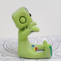 Zombie Robot (Green) Resin Art Toy Figure Kawaii Desk Friend Gift - Thumbnail 5