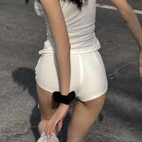 Black Low Rise Lace Up Shorts  - Thumbnail 6