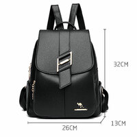 Unique Single H Buckle Kangaroo Satchel Bags For Teen Purse PU Leather Women's Backpack - Thumbnail 2