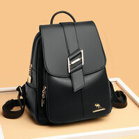 Unique Single H Buckle Kangaroo Satchel Bags For Teen Purse PU Leather Women's Backpack - Thumbnail 3