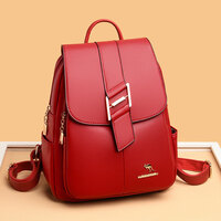 Unique Single H Buckle Kangaroo Satchel Bags For Teen Purse PU Leather Women's Backpack - Thumbnail 4