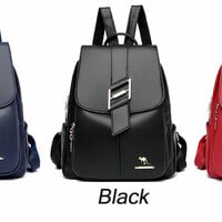 Unique Single H Buckle Kangaroo Satchel Bags For Teen Purse PU Leather Women's Backpack - Thumbnail 9