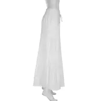 White Low Waist Maxi Skirt  - Thumbnail 6