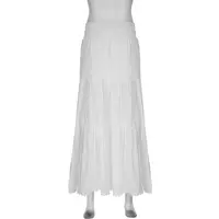 White Low Waist Maxi Skirt  - Thumbnail 7