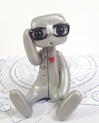 Get Your Nerd On Robot Resin Art Toy Figure Kawaii Desk Friend Gift