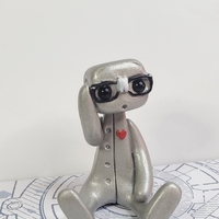 Get Your Nerd On Robot Resin Art Toy Figure Kawaii Desk Friend Gift - Thumbnail 4