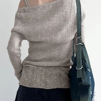 Grey Ribbed 2PCS Long Sleeve Shirt  - Thumbnail 3