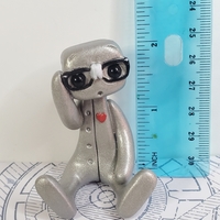 Get Your Nerd On Robot Resin Art Toy Figure Kawaii Desk Friend Gift - Thumbnail 6
