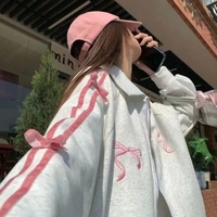 Bow Embroidery Zipper Fleece Jacket  - Thumbnail 2