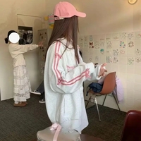 Bow Embroidery Zipper Fleece Jacket  - Thumbnail 5